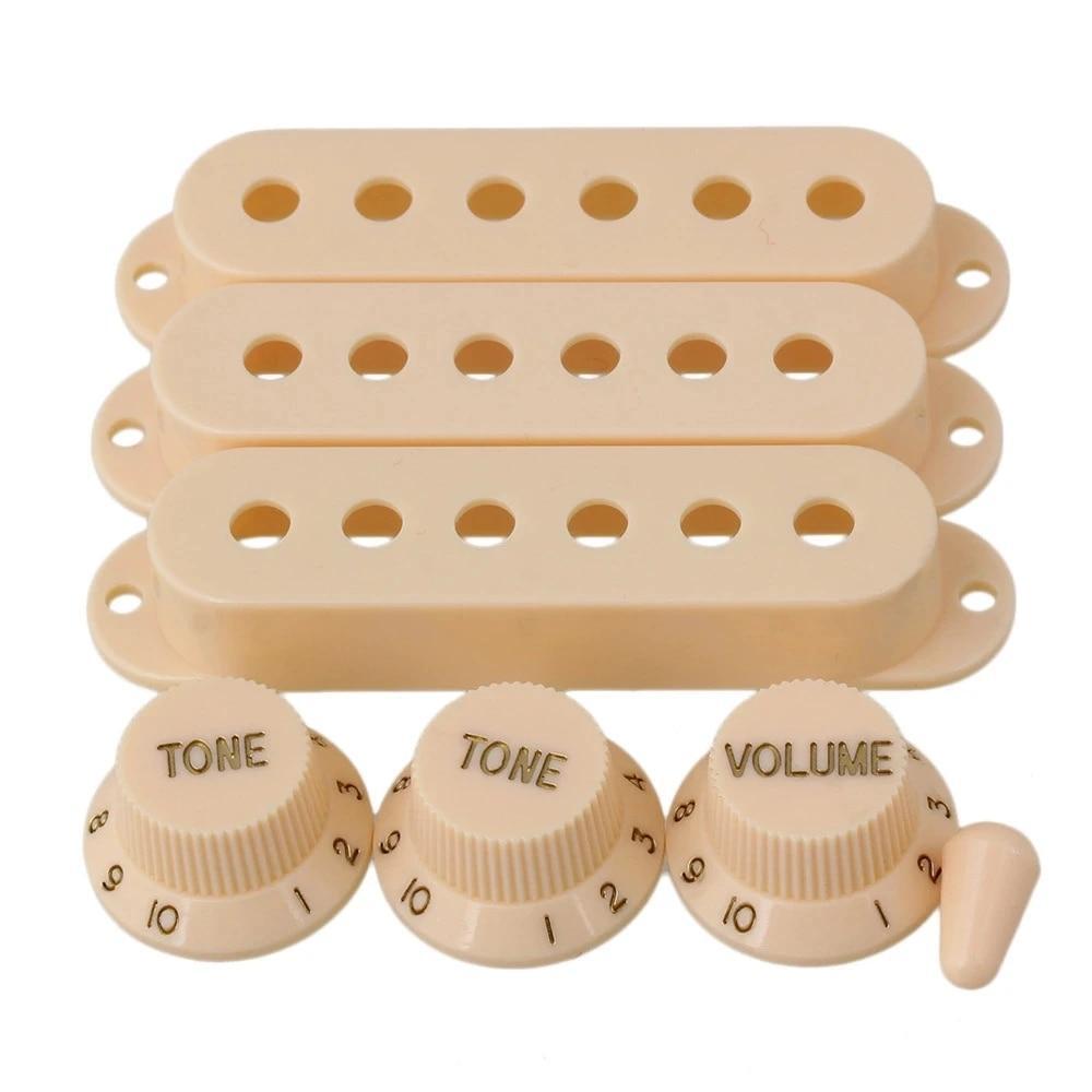 Strat Guitar Pickup Covers Knobs Switch Tip Set For Stratocaster Replacement