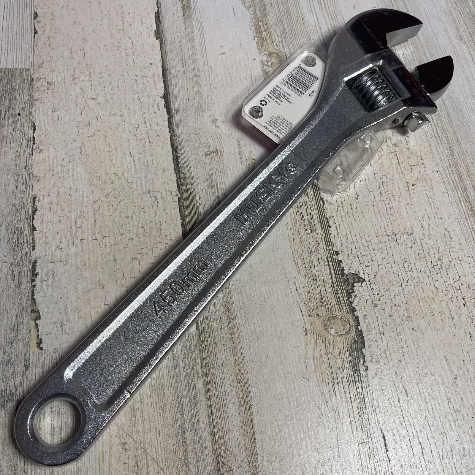 New HUSKY 18" Long Adjustable Wrench 2-1/16" Large Jaw Capacity Anti-Slip