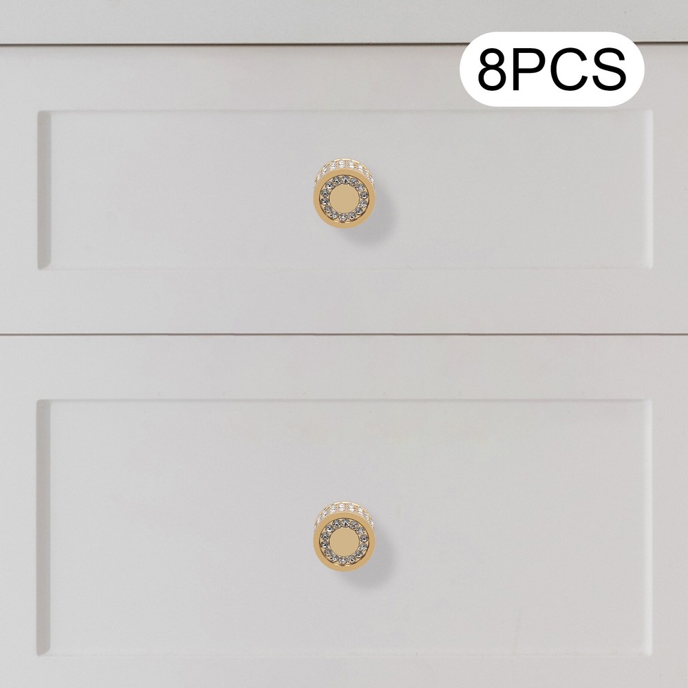 Brass Kithen Cabinet Knobs Dresser Drawer Round Pull Glass Door Switch Handles