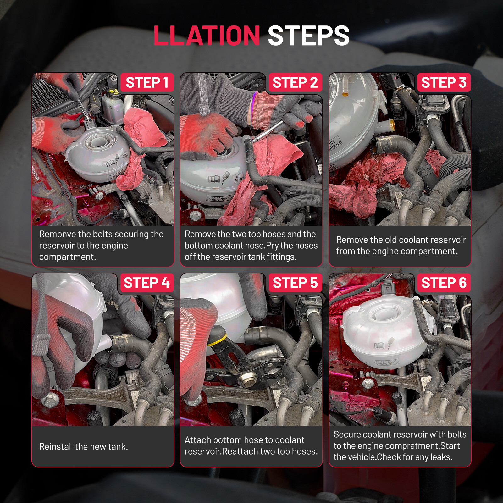 Pressurized Coolant Reservoir Tank with Cap for Honda Civic 1.7L 2001 2002-2005