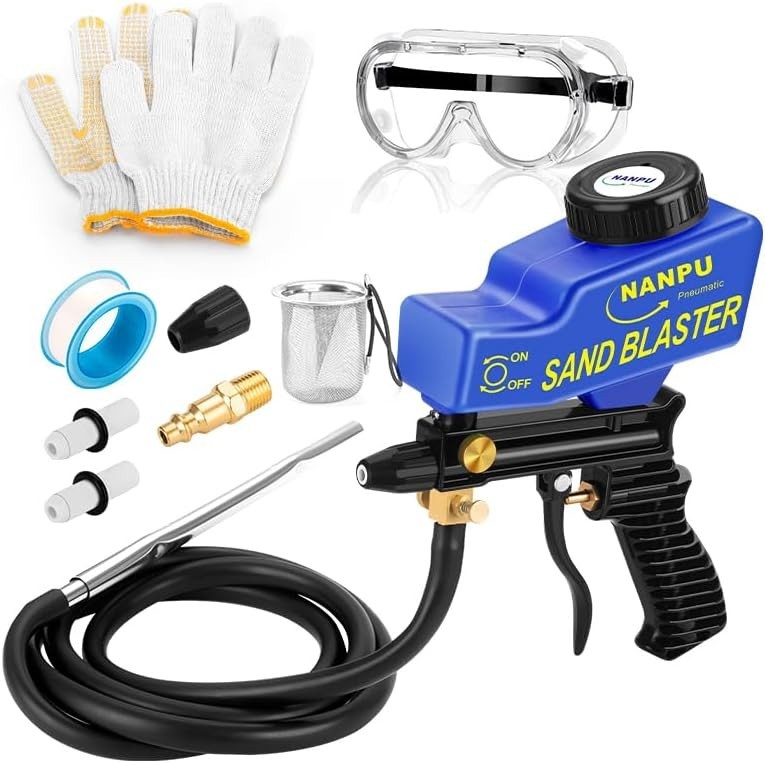 Sand Blaster Gun Kit – Portable Sandblaster for Air Compressor – Rust Removal &