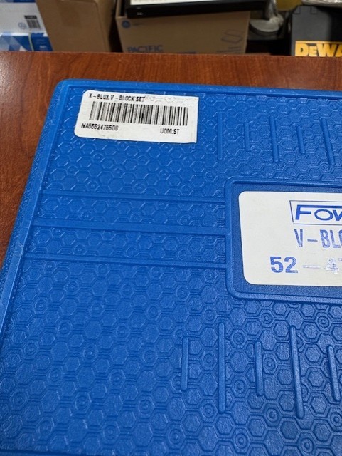 FOWLER V-BLOCK SET 52-475-500 With Hard Storage Case - Complete