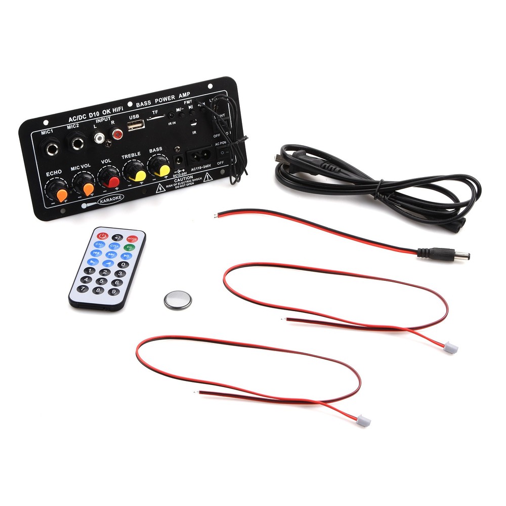 1set Audio Amplifier Board Bluetooth/3.5mm RCA/U disk/TF/MIC Input Support