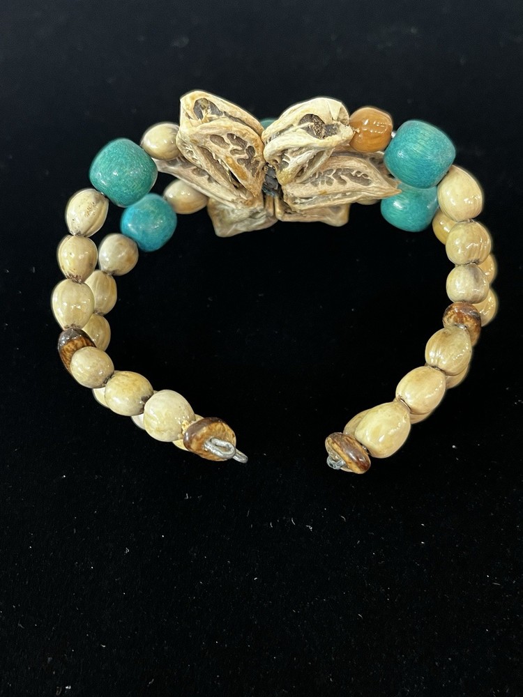 Shell Flower Wrap Cuff Bracelet Boho Retro Handmade