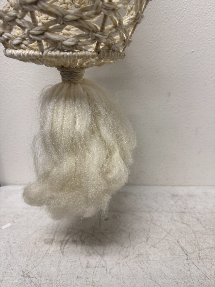 Vintage Macrame Off White Hanging Table - Classic Design - 1970 40”