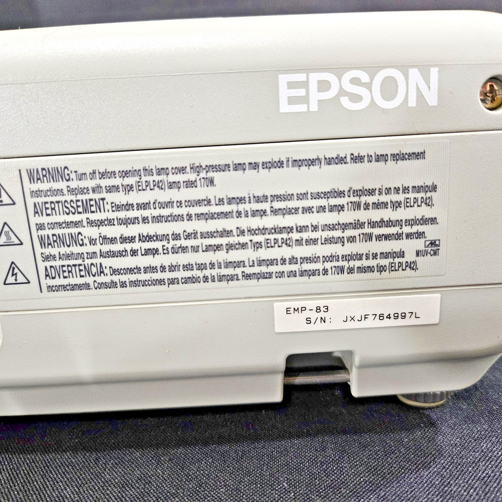 Epson PowerLite 83C EMP-83 LCD Projector VGA S-Video LAN + Cable Bundle Tested