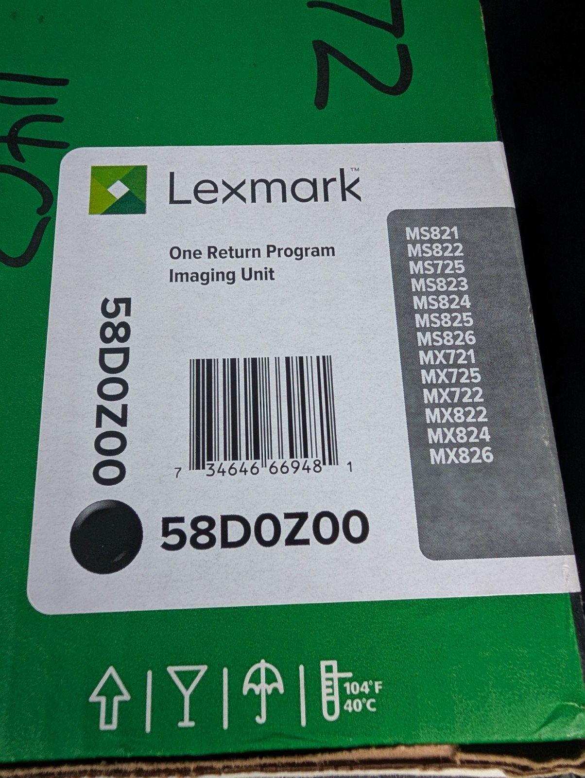 ✨ Lexmark Imaging Unit Model# 58D0Z00, Black FACTORY SEALED