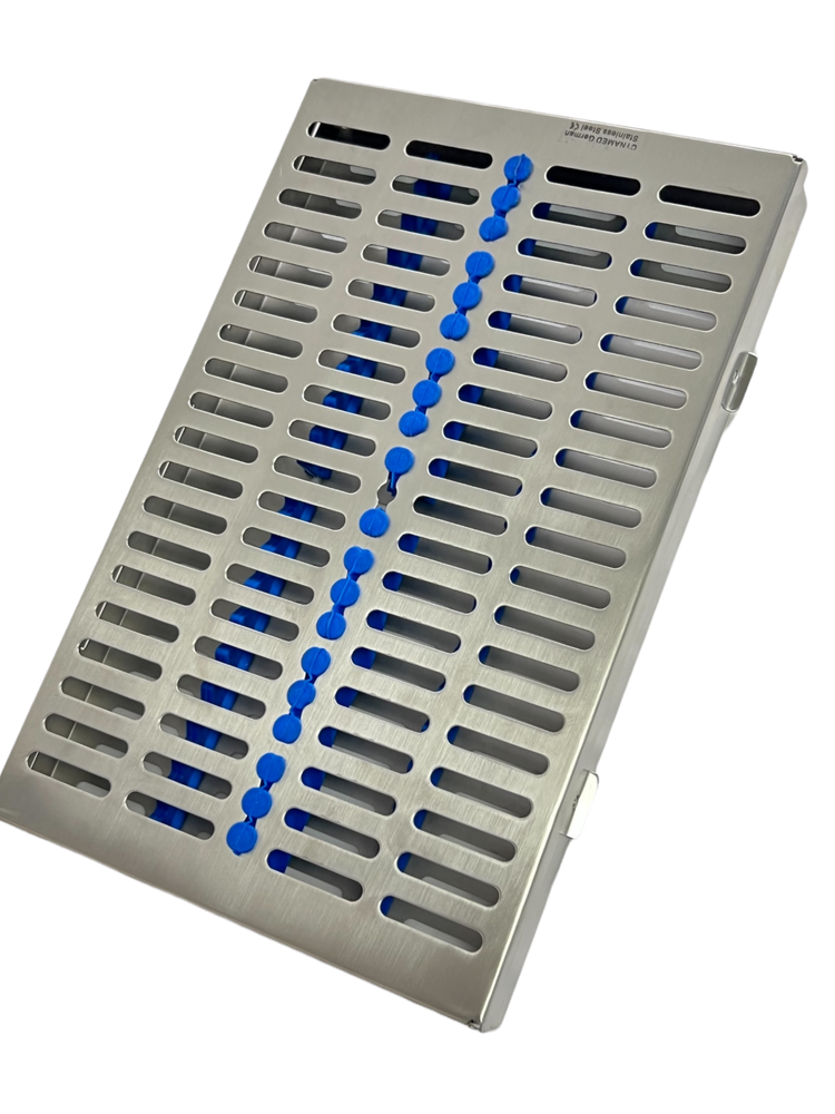 Large Sterilization Cassette for 20 Instruments with Blue Silicone Inserts (1pc)