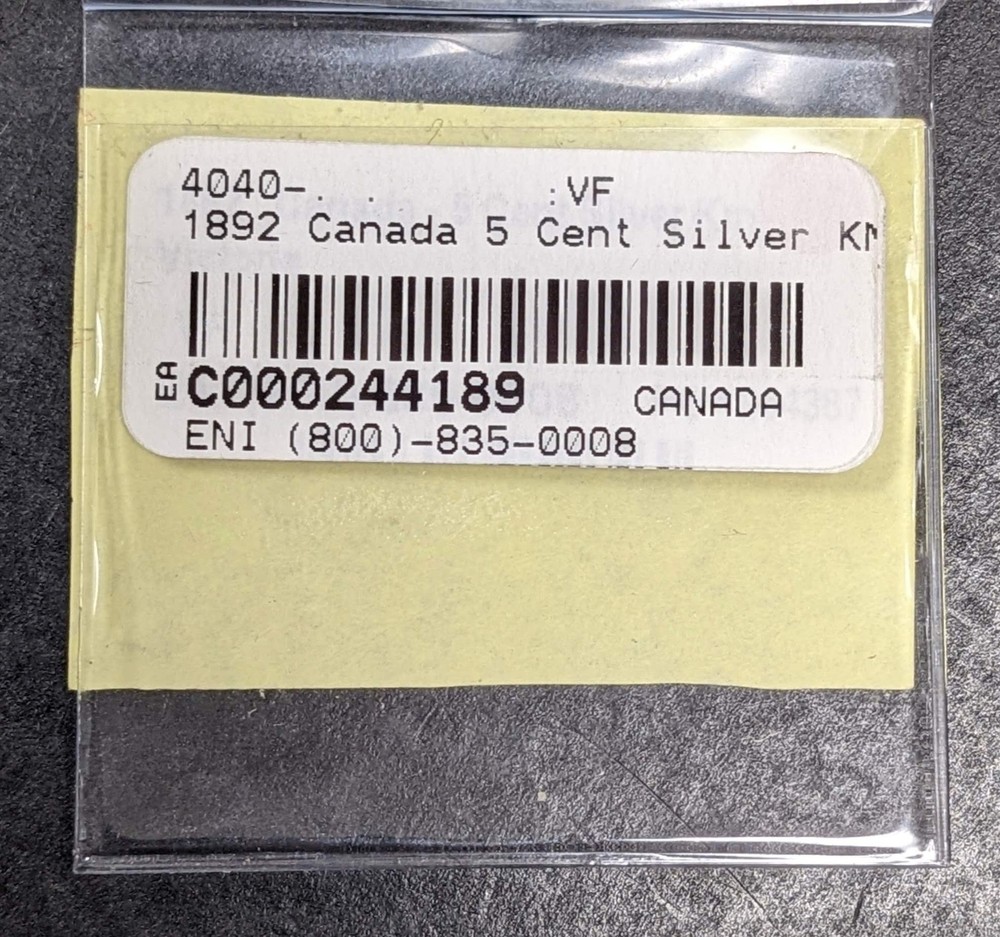 1892 Canada 5 Cent Silver Victoria