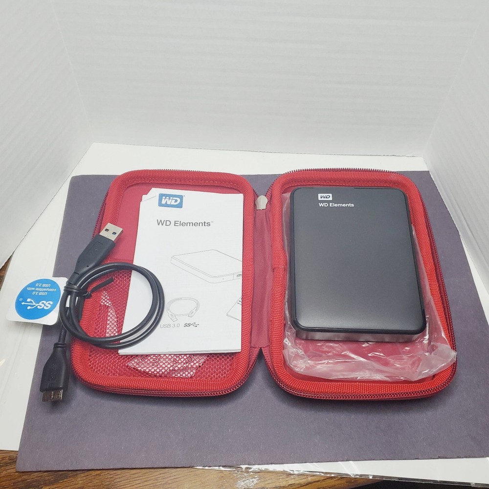 Western Digital WD Elements 2TB USB 3.0 Portable External Hard Drive hard case