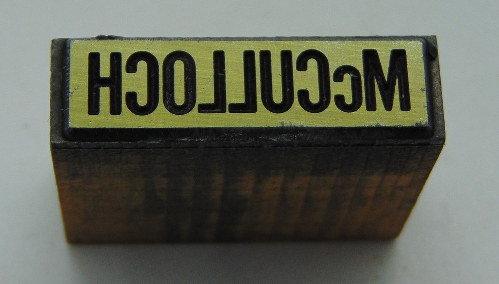 Printing Letterpress Printers Block McCulloch