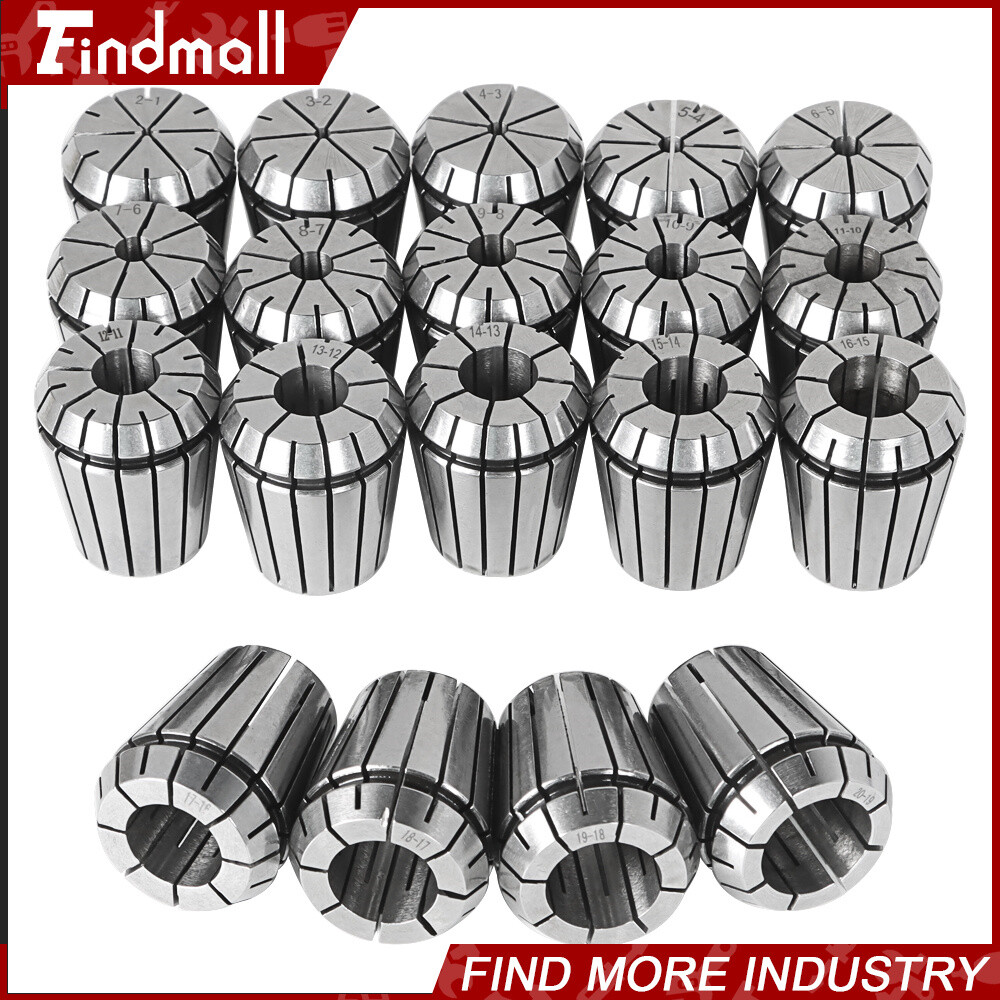 ER32 Metric Precision Spring Collet Set 2-20mm 19pcs for CNC Engraving Milling