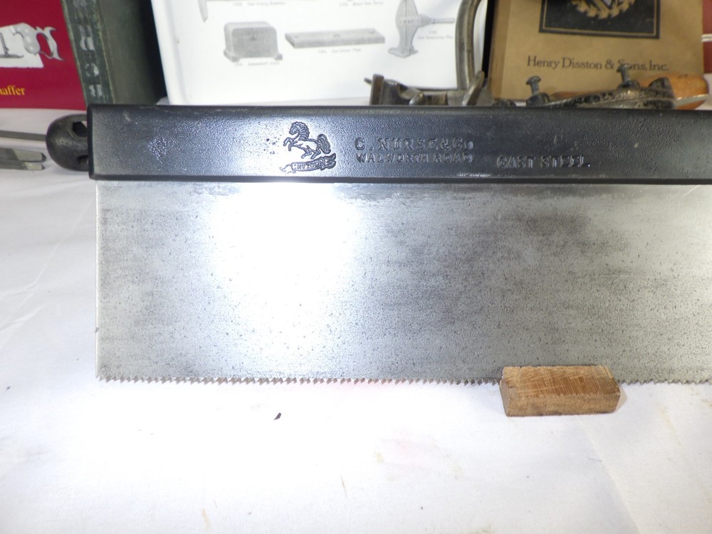 Nurse & Co. 9" back Saw, 14 ppi Cross Cut, Split Nuts, Sharpened, Inv 458