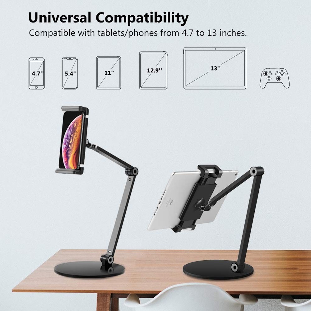 iPad Stand for Desk, Surface Pro Holder, Multi-Angle Adjustable Tablet Stand ...