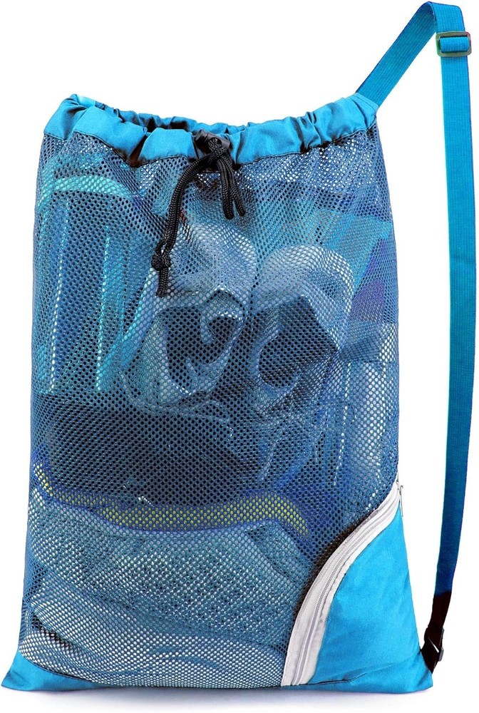 Mesh Drawstring Bag Swim Backpack for Beach Pool Sports Gym Draw String Cinch...
