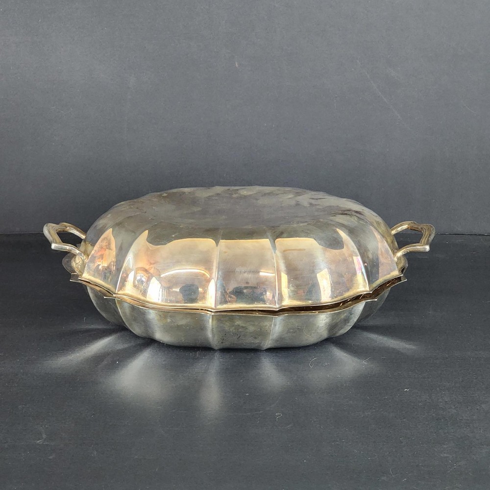Vintage Silver Plated "Chippendale" Divided & Covered Vegetable Platter