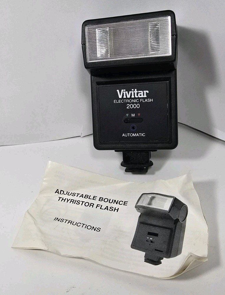 Vivitar Electronic Flash 2000 Hot Shoe Mount Universal Auto Manual
