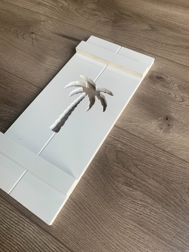 Beach House Shutter, PVC Exterior Shutter with palm tree, Sold Individually