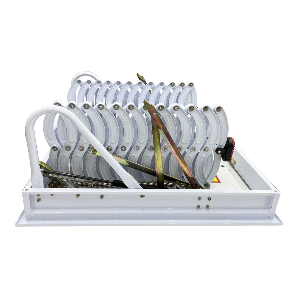 12 Steps Attic Ladder Pull Down System, Carbon Steel Attic Ceiling Folding Ladd
