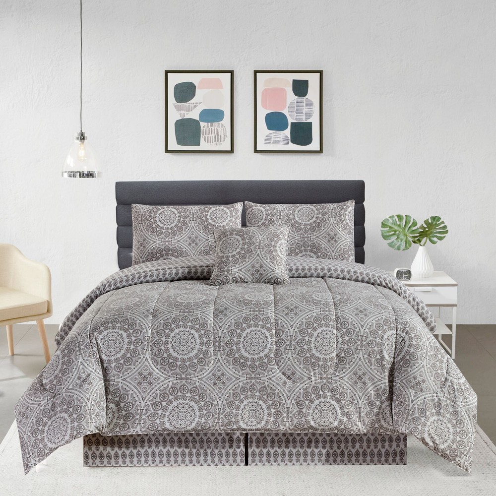 5 Piece Comforter Set Duvet Insert Ultra Soft Microfiber Reversible Comforters