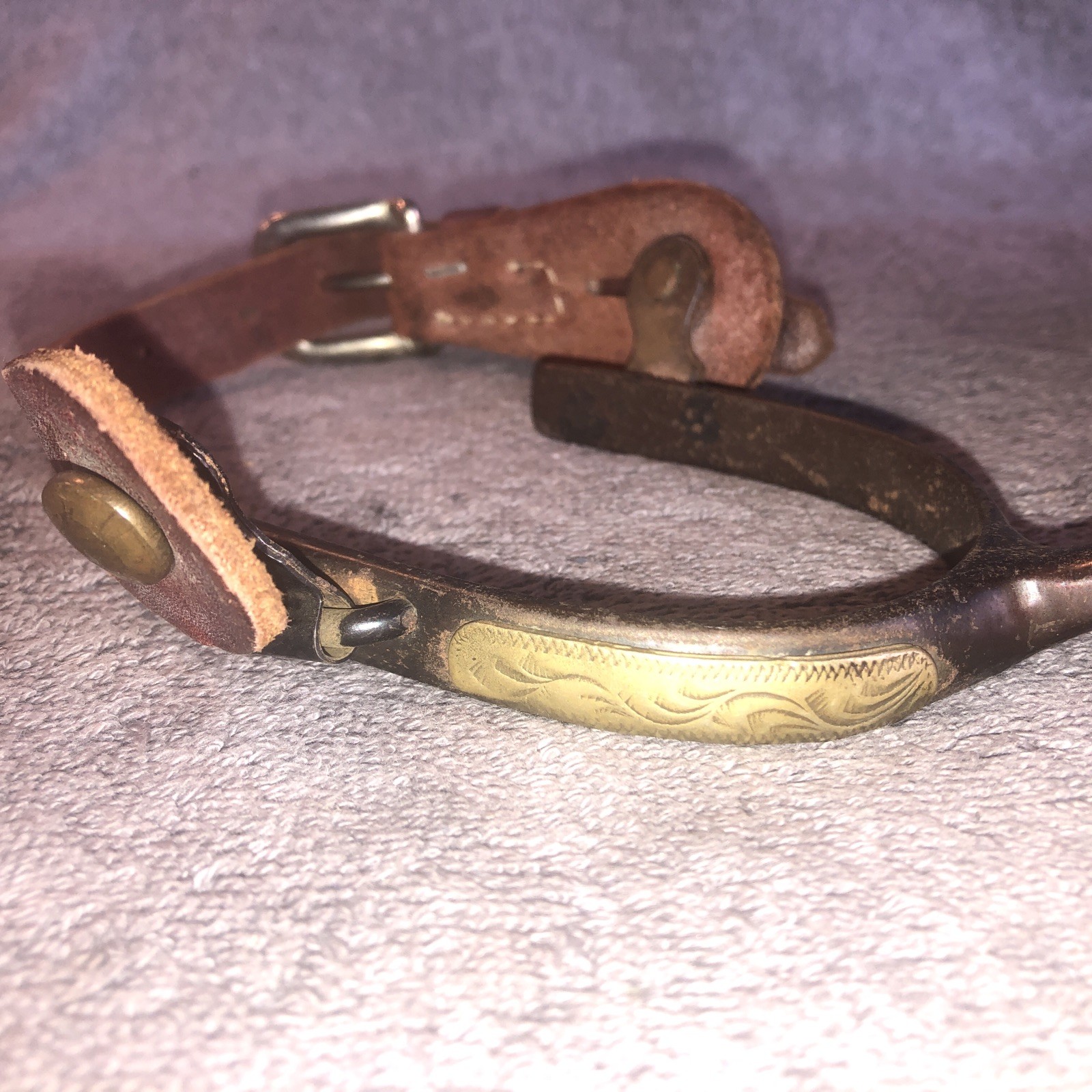 Vintage Antique Spurs w/ Leather Straps Cowboy Western Rodeo