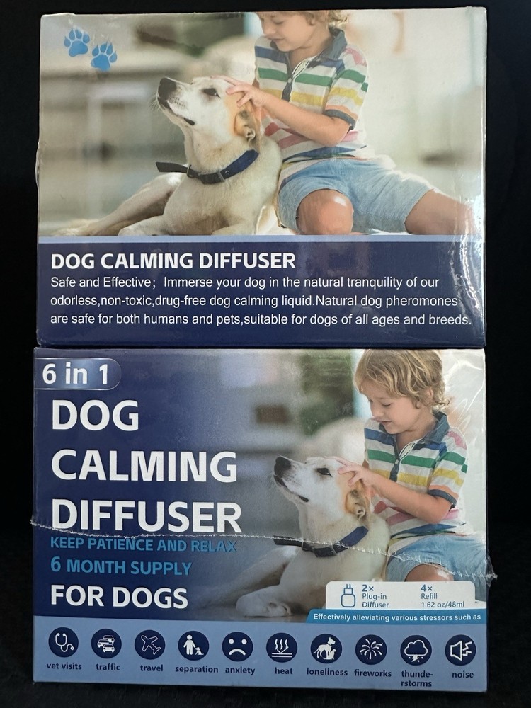 12x SEALED Dog Pheromone Calming Diffuser (2 Boxes: 4 Filled Plug-In + 8 Refill)