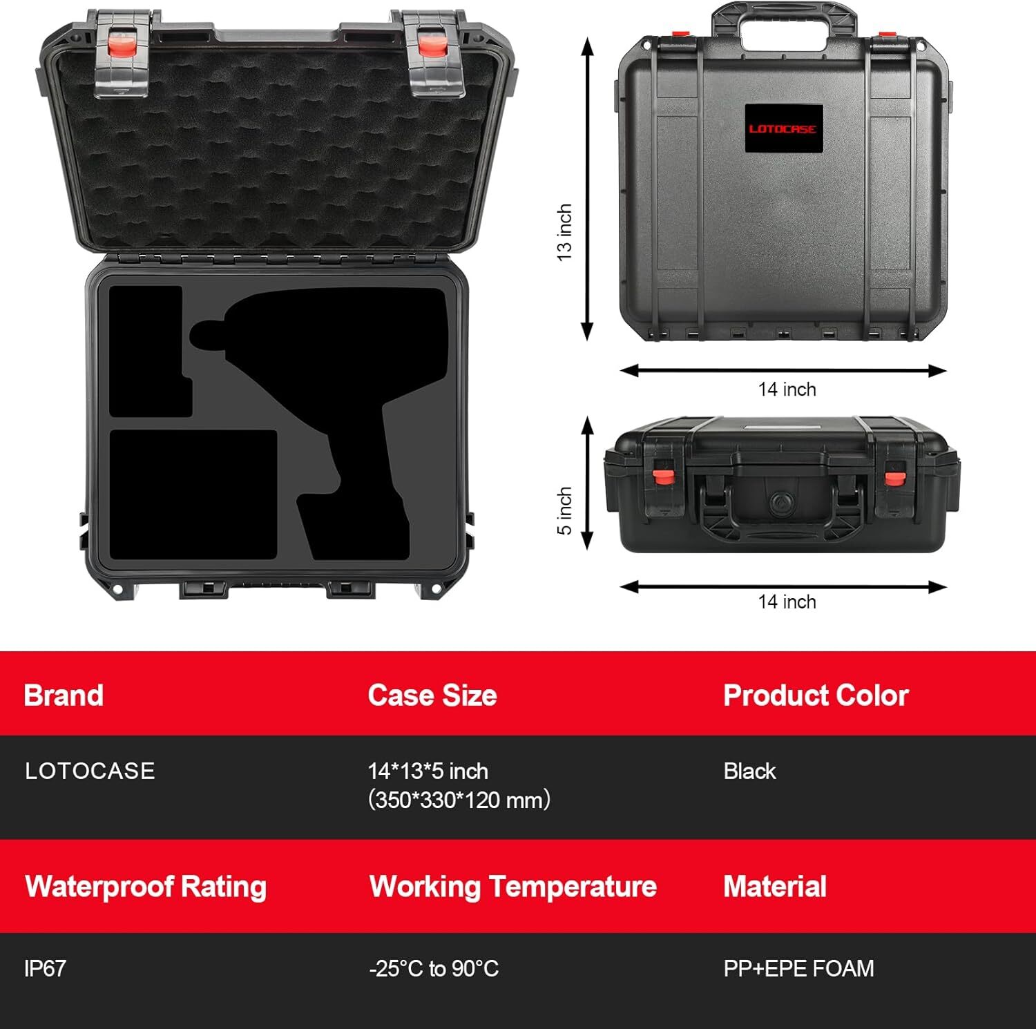 Hard Case For Milwaukee M18 Impact & Torque Wrench Waterproof Tool Box Case Only