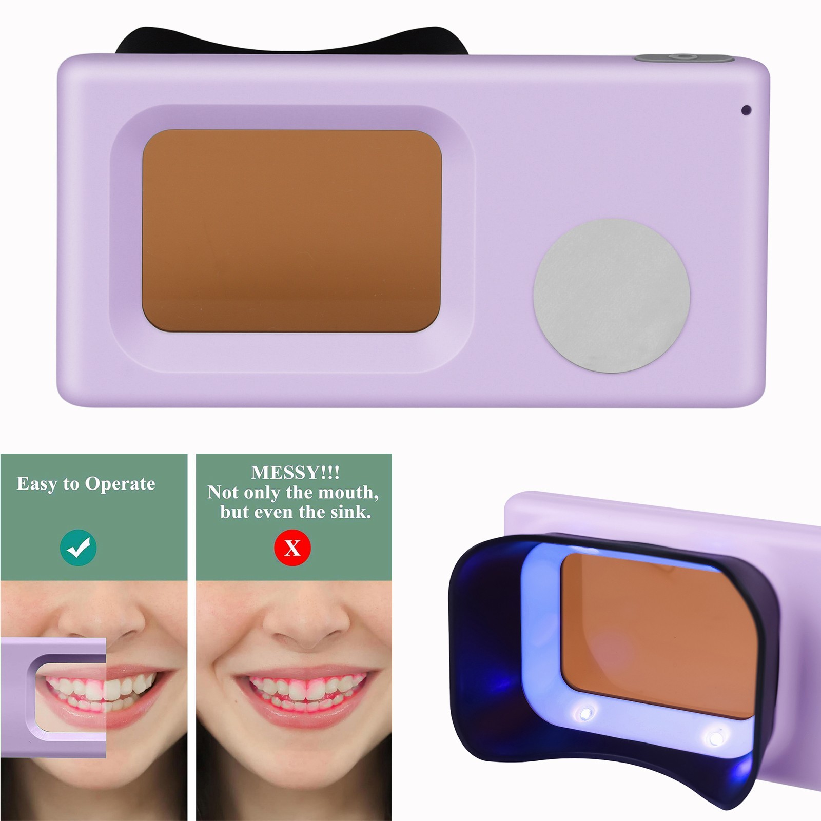 Electric Dental Plaque Indicator Detector Display Device Oral Hygiene Care Pink