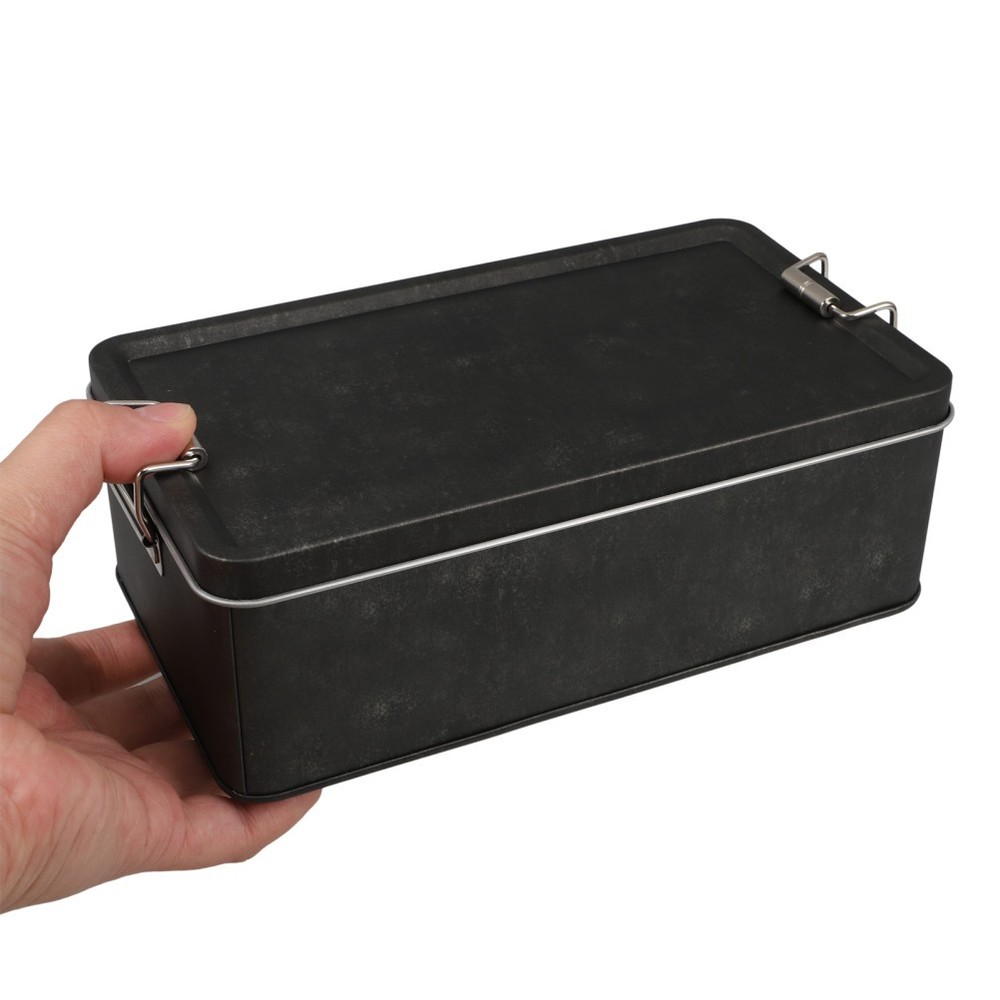 Iron Tin Container Tin Storage Can Counter Decoration Rectangular Metal Box