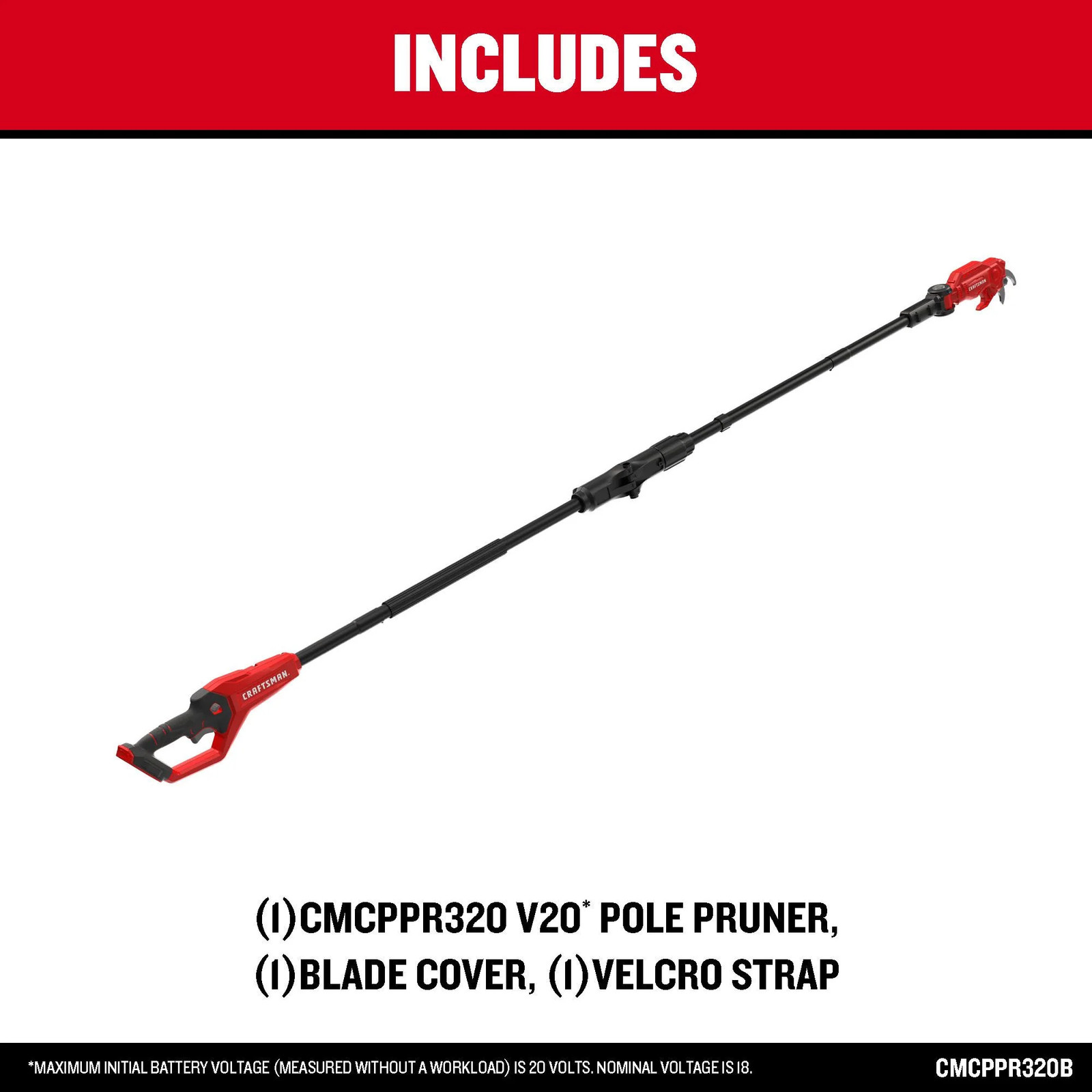 CRAFTSMAN V20* Cordless Pole Pruner (Tool Only) - CMCPPR320B