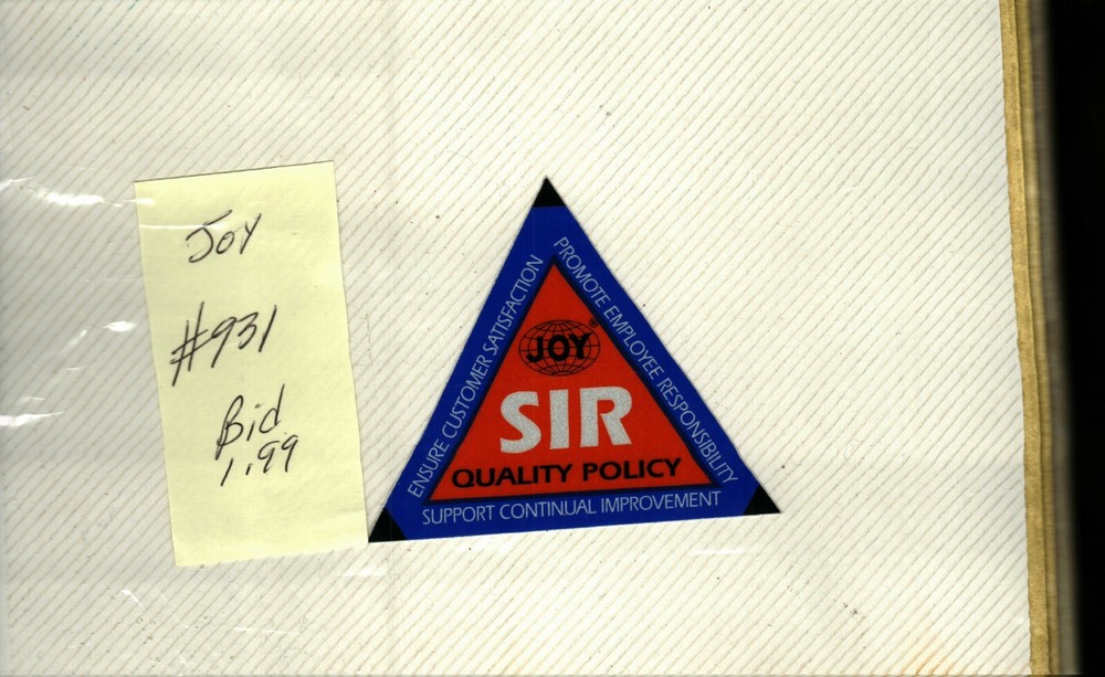 NICE JOY SIR COAL MINING STICKER # 931