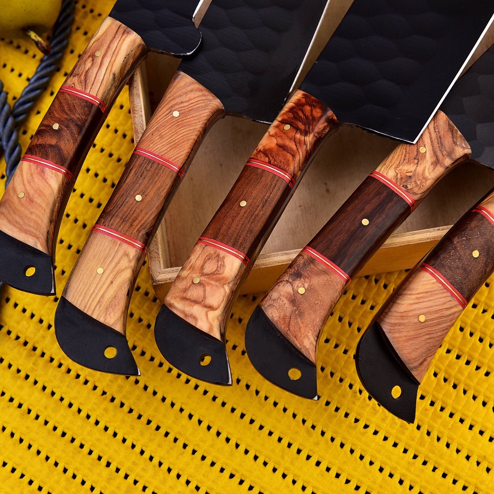 CUSTOM HANDMADE FORGED CARBON STEEL CHEF KNIFE KITCHEN KNIVES CHEF SET X158