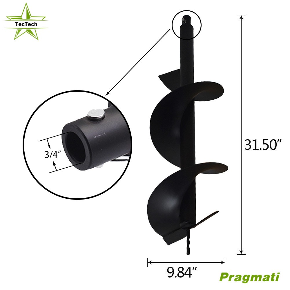 10" Earth Auger Drill Bit for Gas Powered Post Hole Digger