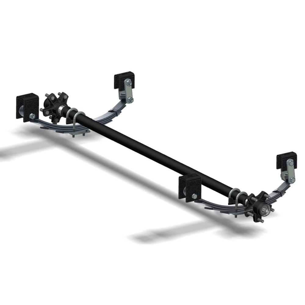 Trailer Leaf Spring Kit,4 Leaf 1750lb Capacity Double Eye Spring for 3500lb T...