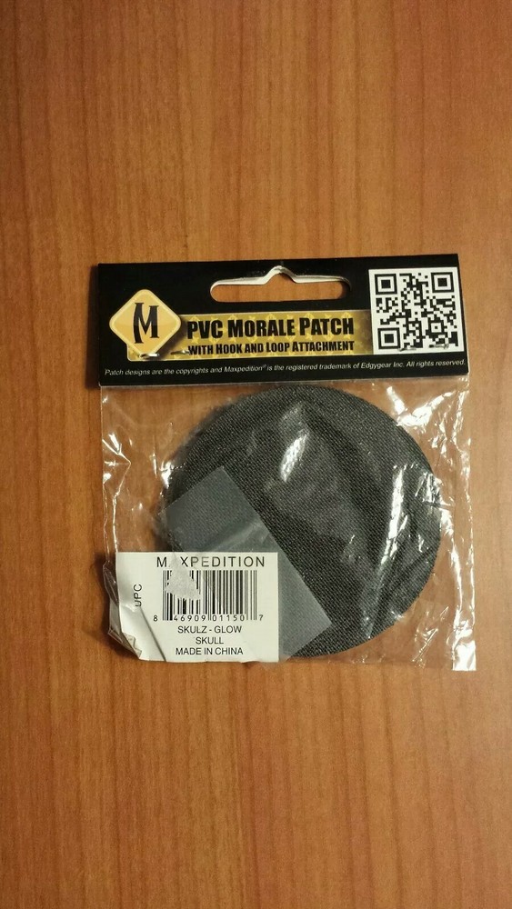 Skull Morale Patch maxpedition SKULZ glow in the dark hook and loop patch PVC