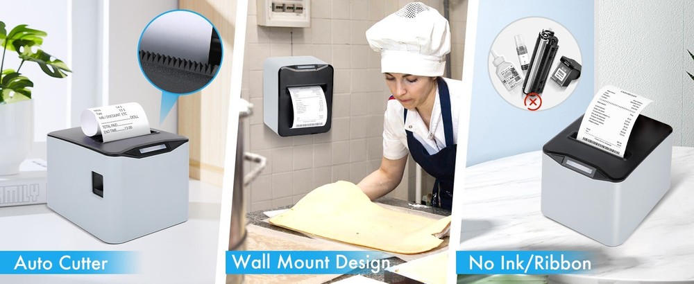 80mm Thermal Receipt Printer,USB POS Printer,Support Windows/Mac/Linux/OPOS