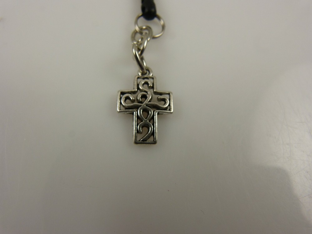 Easter cross cell phone Ipad charm ear cap dust plug silvertone