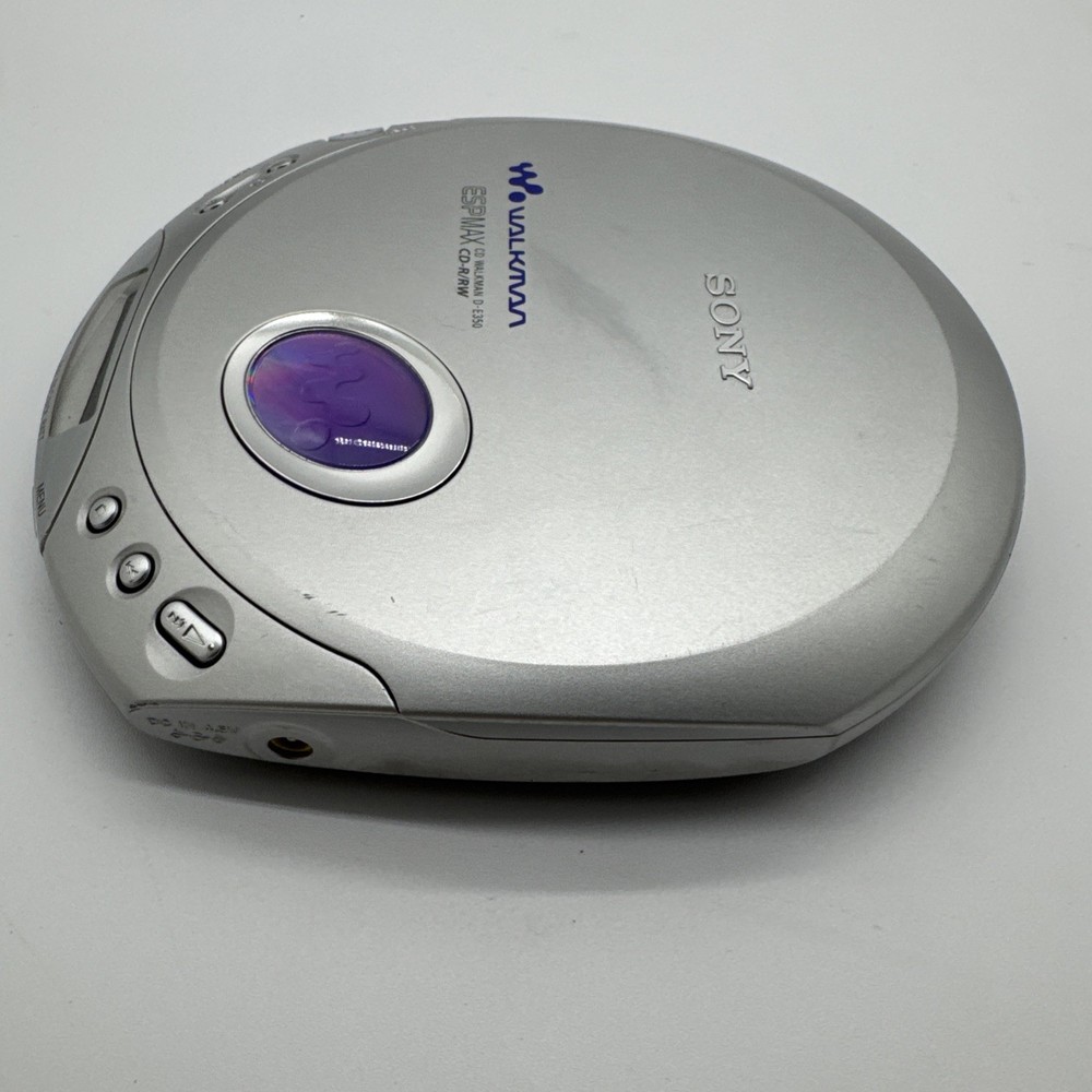Sony CD Walkman - Portable Compact Disc Player - Silver (D-E350) Tested Works!