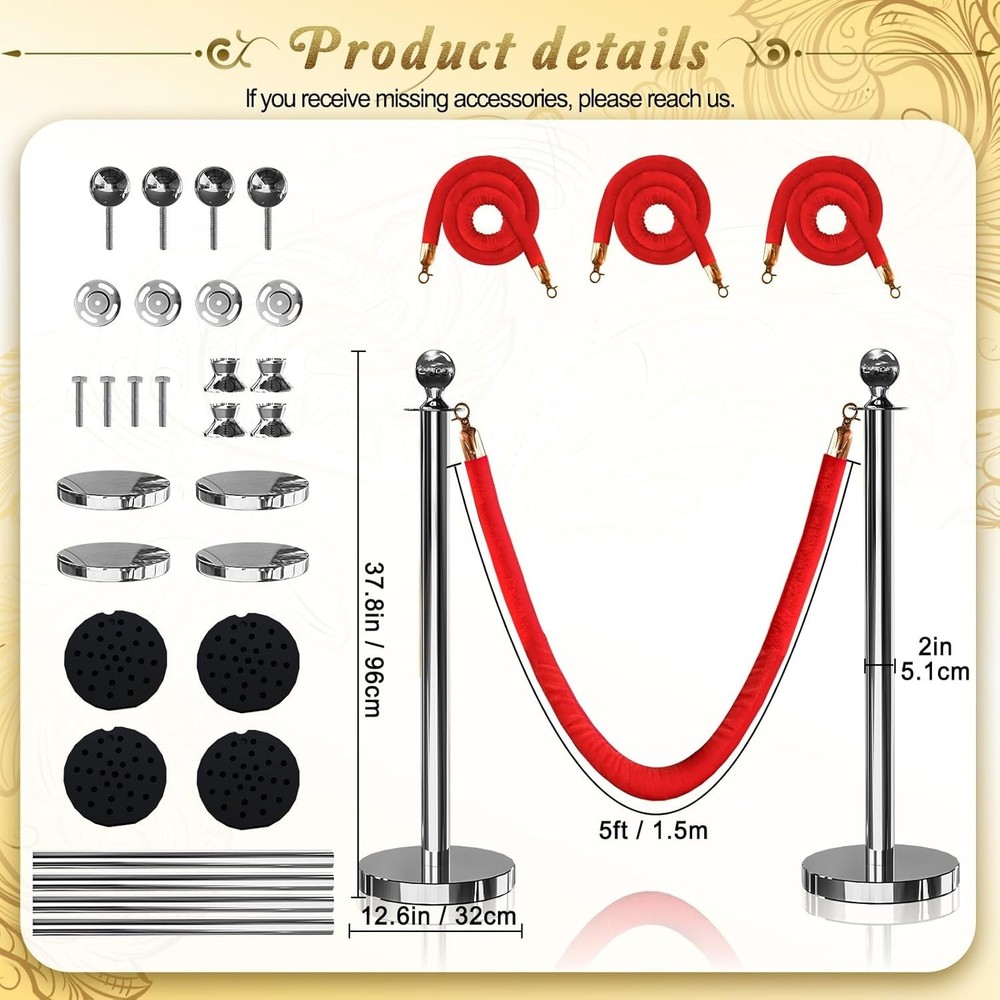 Stylish Party Crowd Control Stanchions