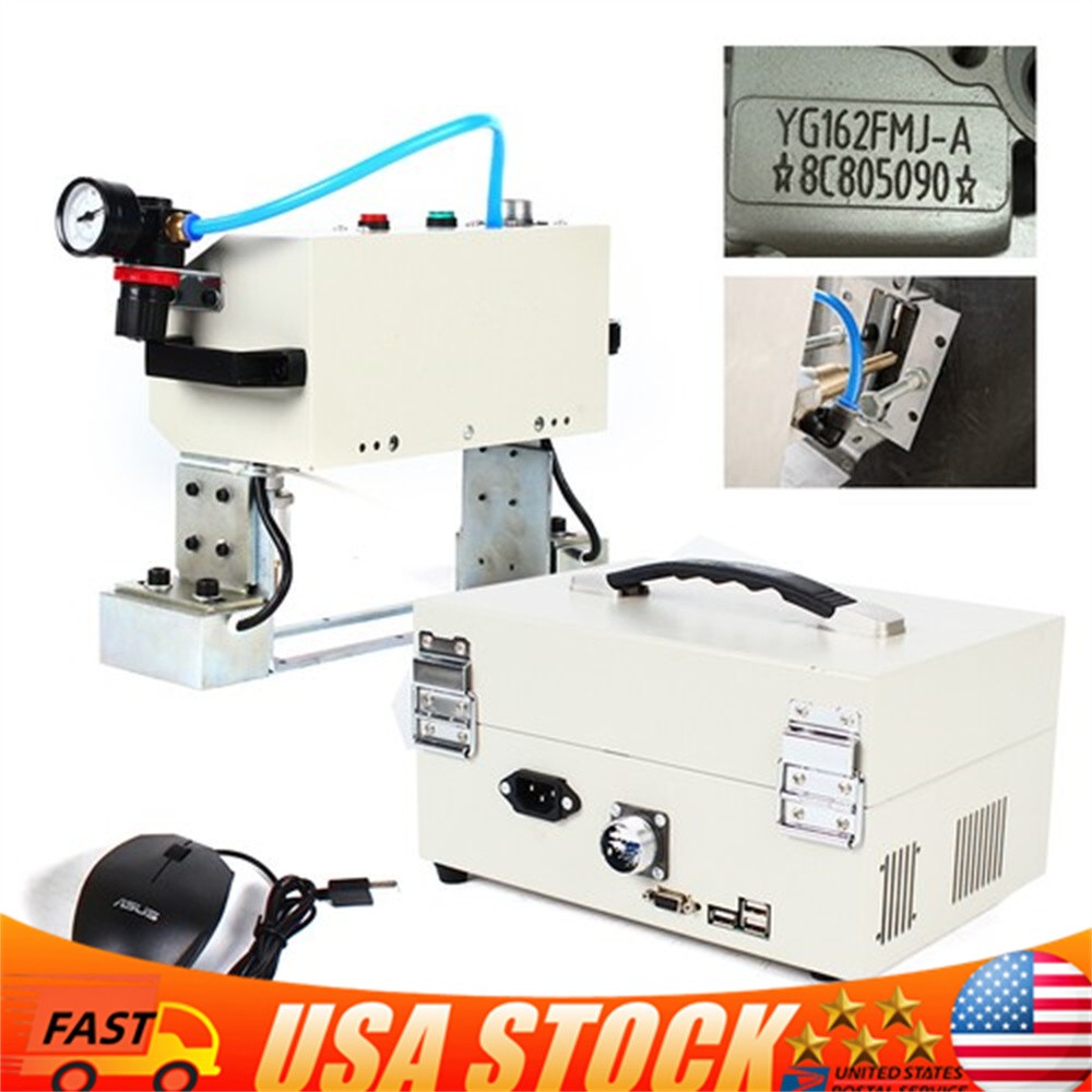 Pneumatic Metal / Dot Peen Marking Machine Vin Code Number Engraving Machine