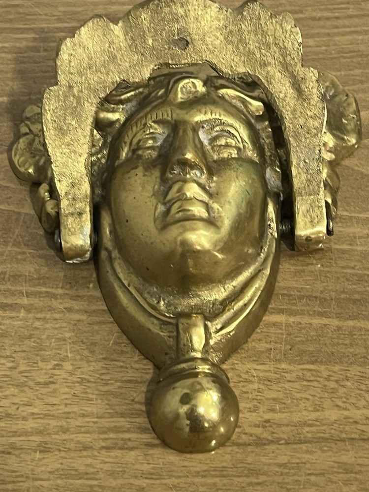 Vintage Solid Brass Grecian Goddess Door Knocker