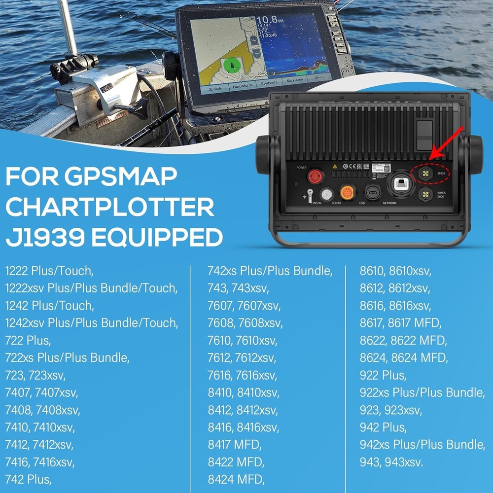 for Garmin Yamaha Engine Bus to J1939 Adapter Cable For GPSMAP Chartplotters