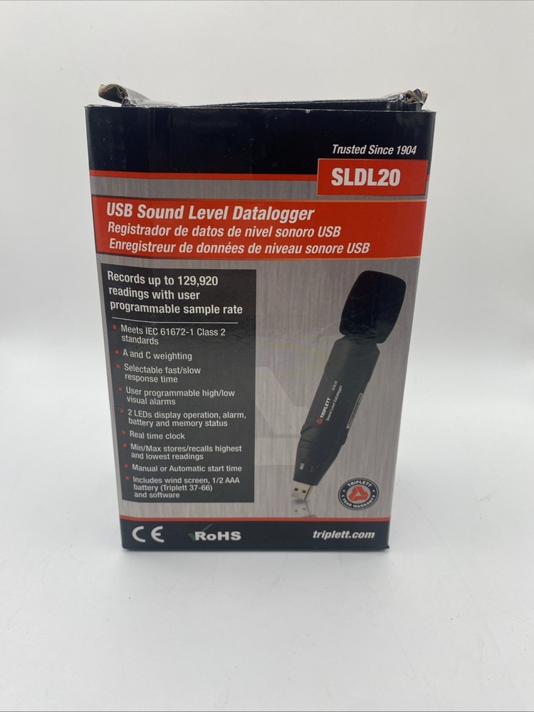 TRIPLETT USB Sound Level Datalogger Meter Data Logger SLDL20