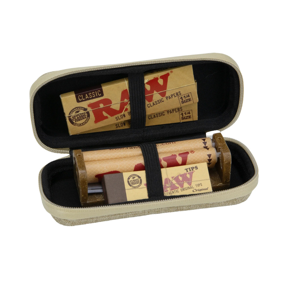 RAW Rolling Kit 79mm Roller +Tips + Cone Wallet + RAW Classic Rolling Papers