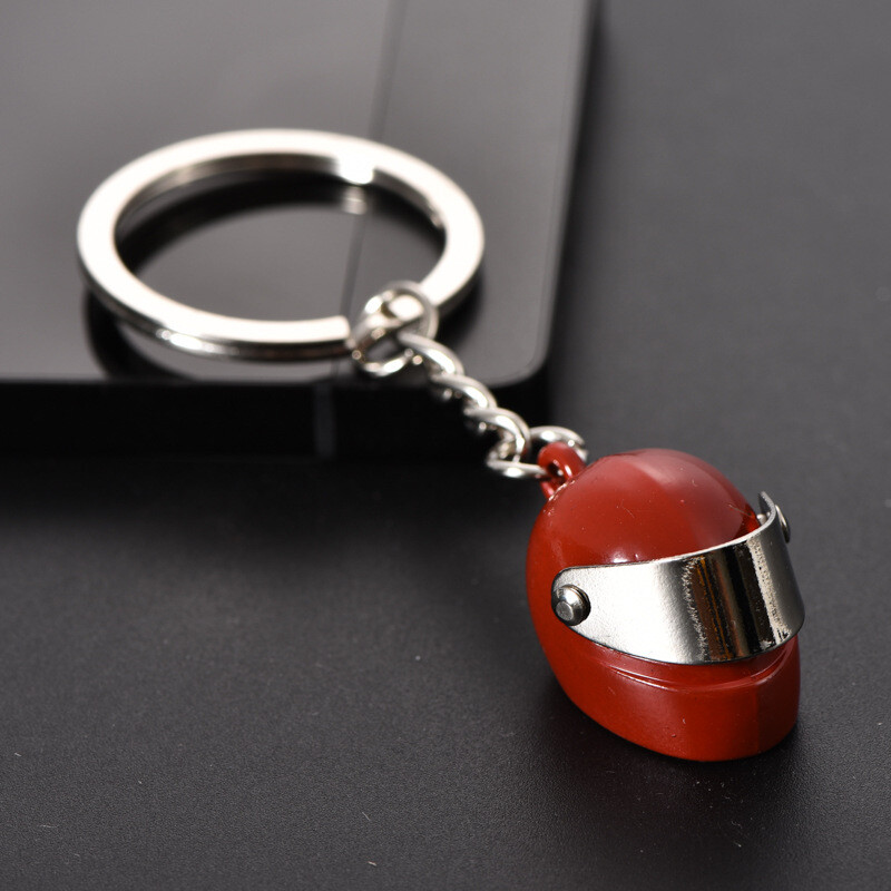 Creative Stereo Motorcycle Bicycle Simulation Helmet Keychain Backpacks Key Ring