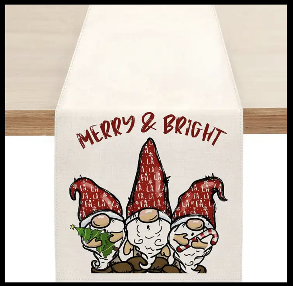 Christmas Burlap Table Runner