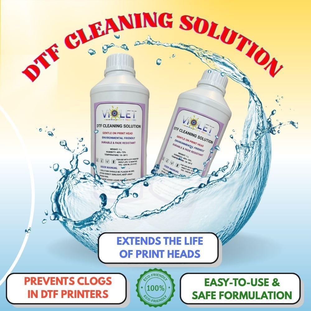 Improved DTF Cleaning Solution 1000ML - Restore Print Performance Effortlessly