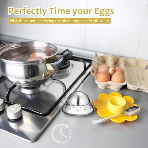 Mechanical Kitchen Timer, Wind Up 60 Minutes Manual Countdown for Silver Cone