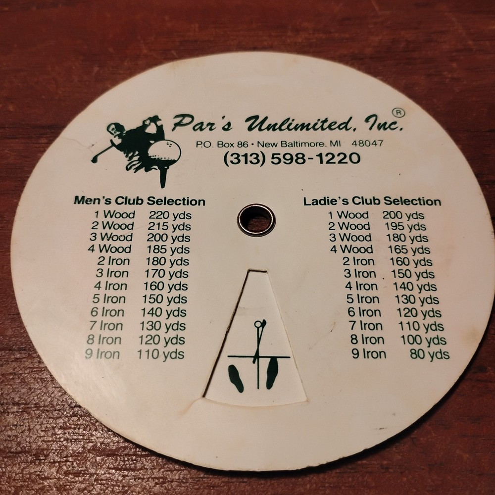 Vintage Dial For Par Golf Problem Solver Wheel