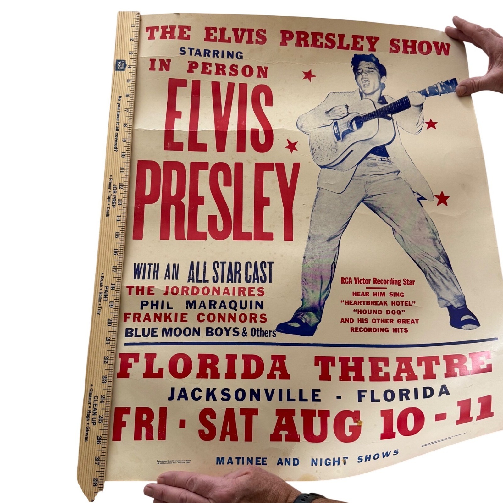 Vintage Elvis Presley Hatch Show Print Poster 1985 Letterpress Florida Theatre